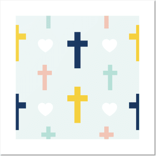 Colorful Cross Pattern Posters and Art